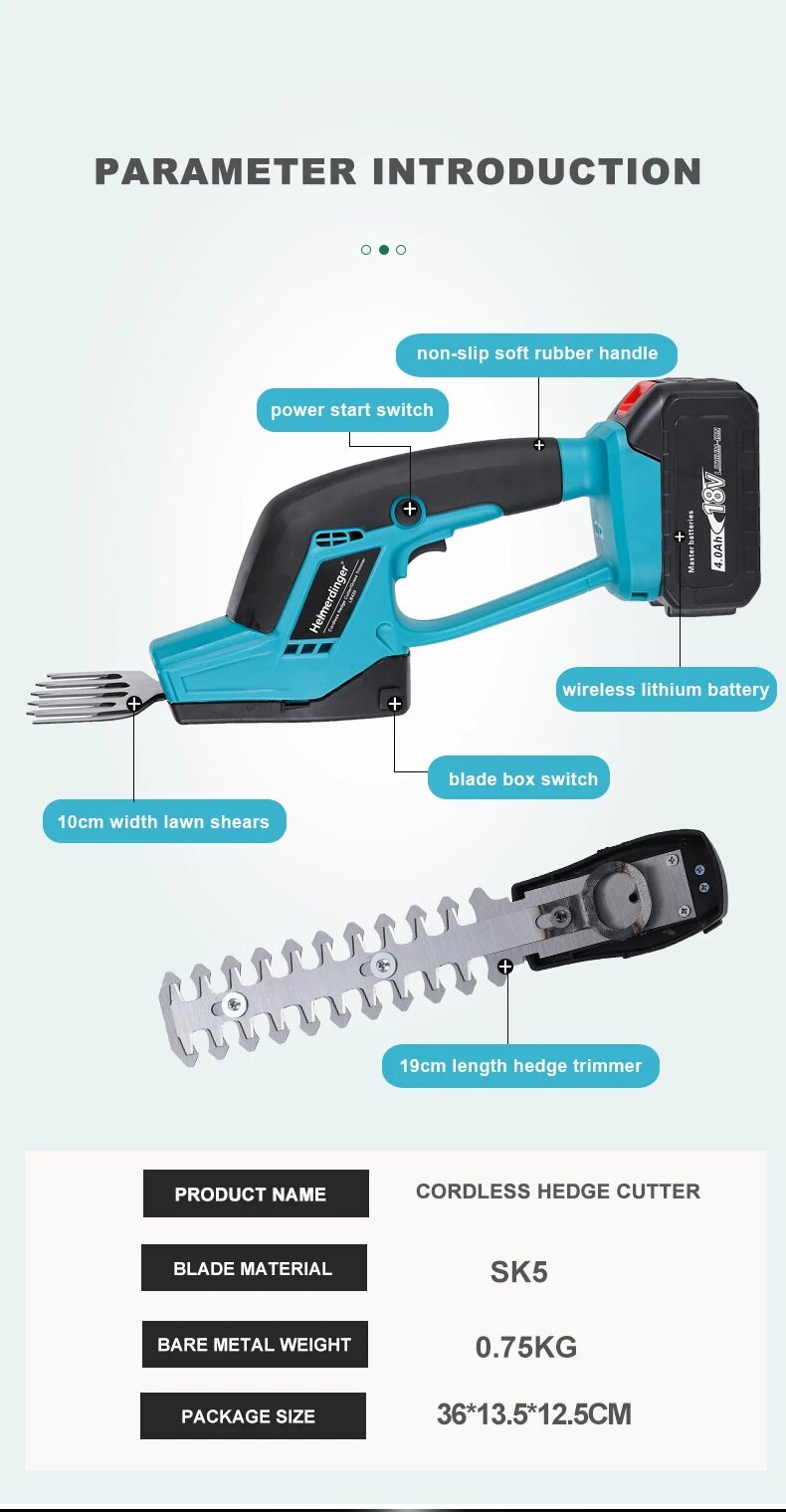 ProLawnTools™ Cordless hedge trimmer